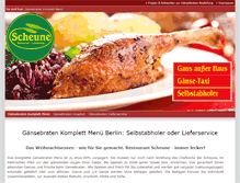 Tablet Screenshot of gaensebraten-lieferservice.de